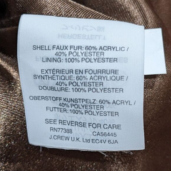 J.Crew Women's Faux-Fur Leopard Vest Zip up Style G9519 Size XXS - Picture 9 of 10